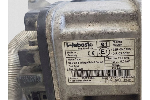 2009 Citroen C5 Parking heater Webasto 122R000258 Catalog number of substitutes 000258
