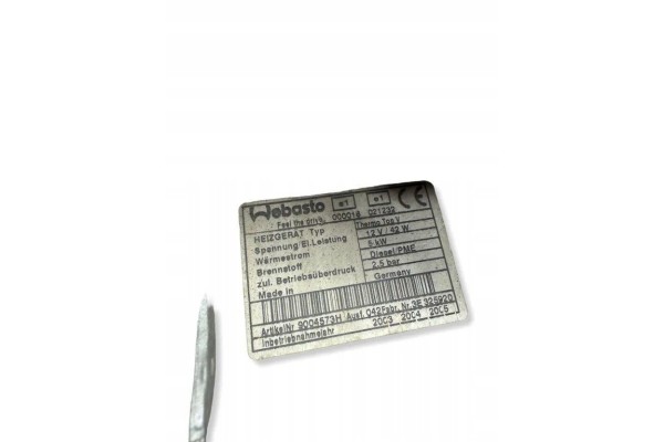 Webasto VW TOURAN 1T1 1T2 1K0815065 diesel 74kW 2003 Catalog number of the original 1K0815065