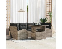 Sada zahradnich pohovek s polstarem 7 pcs Seda Poly Ratan Seda 3357312