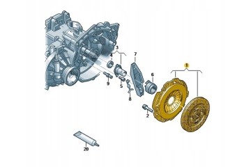 VW GOLF V A3 8P 1 9 TDI NEW OE Clutch and Pressure Disc Kit 03L141015P Packaging status original