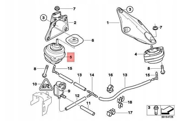 OE BMW ENGINE CUSHION BMW X3 E83 RIGHT Catalog number of the part 22113414584