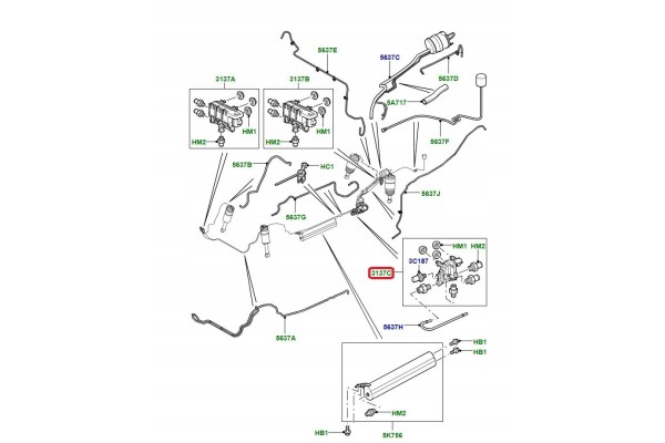 Land Rover Range Rover Air Suspension Control Valve Block Catalog number of the part RVH000046GEN