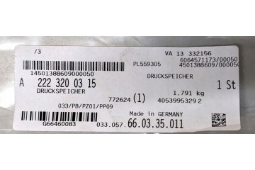 MERCEDES W222 S CLASS W217 COUPE AMG PRESSURE TANK A2223200315 Customs tariff code 87089997