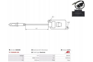 NITRIC OXIDE SENSOR NOX NOX9398 AS AS PL Car type passenger cars