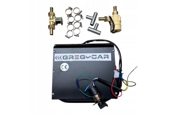SET WATER HEATER D2 BLACK 4 3 KW 12V WITH SOLENOID VALVE AND WATER PUMP