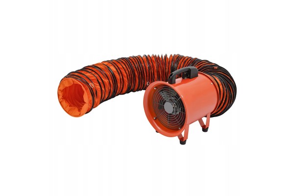 Ventilador Industrial Portátil 320W, 250MM con Conducto de 10M