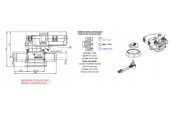 12V water solenoid valve with smooth regulation Part manufacturer Siroco