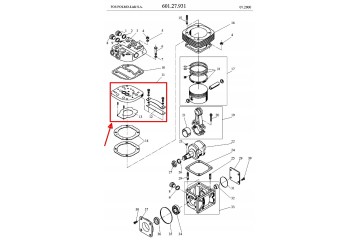 Complete valve plate for compressors type 601 24 and 601 27 FOS Polmo Catalog number of the original 60127005 601 27 005 029
