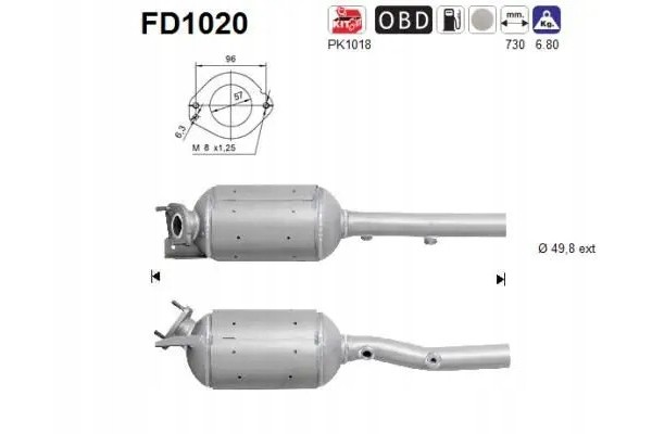 PARTICULATE FILTER FAP DPF FD1020 AS RENAULT Packaging status original