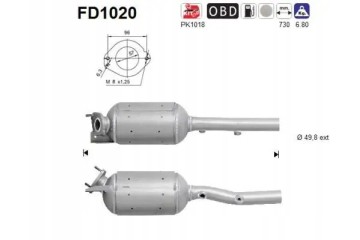 PARTICULATE FILTER FAP DPF FD1020 AS RENAULT Packaging status original