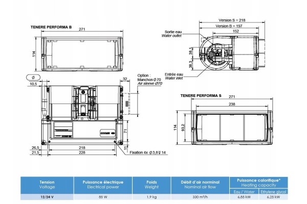 ADDITIONAL WATER HEATER 12V 7kW D60 Quality of parts according to GVO O original with manufacturer s logo OE
