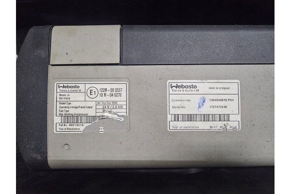 Renault range t range Webasto air top evo 2000 heating Part manufacturer Renault OE