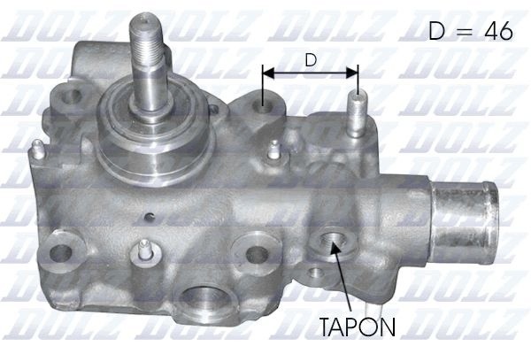 Coolant pump DOLZ B121 for IVECO DAILY III 8140 43B 8140 43C Catalog number of the part VIC 124174