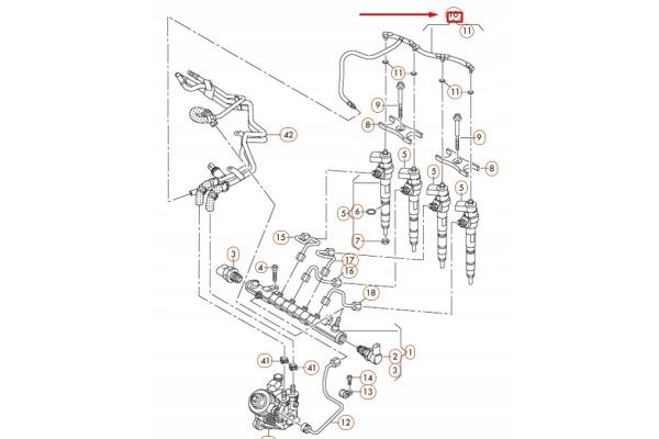 OE VAG OVERFLOW CABLE AUDI Q5 2 0 TDI 09 17 Catalog number of the part 03L130235AE
