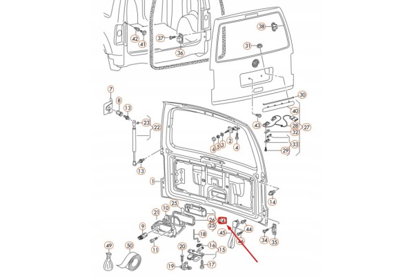 OE VAG TRUNK HANDLE VW CADDY 11 15 Catalog number of the part 2K5827565DGRU