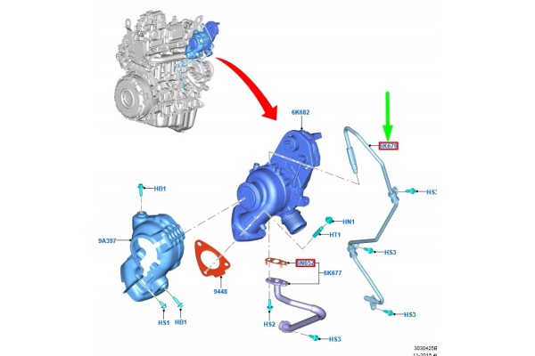 Línea de suministro de aceite para turbocompresor FORD TRANSIT MK4902