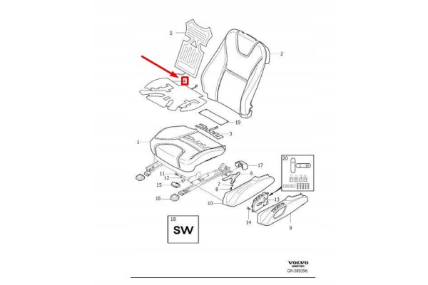 OE VOLVO SEAT HEATING MAT VOLVO V40 Catalog number of the part 31467421