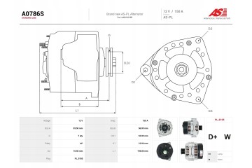 New Alternator A0786S Catalog number of substitutes AS PL AB0004P AS PL AB0004P BULK AS PL ABE9004 FAG AS PL ABE9004 FAG BULK AS