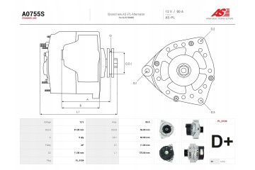 New Alternator A0755S Catalog number of substitutes AS PL AB0004P AS PL ABE9004 AS PL ABE9004 KOYO AS PL ABE9004 SKF BULK AS PL 