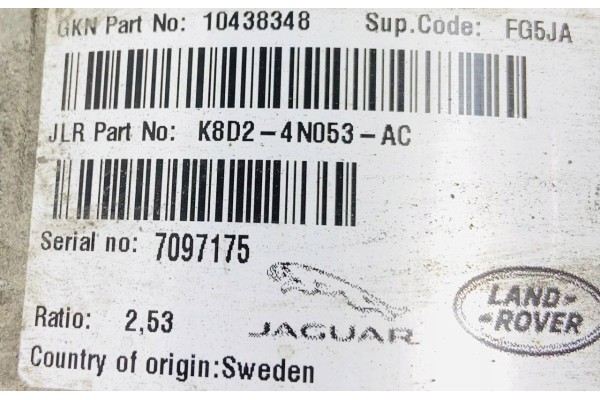 REAR DIFFERENTIAL 2 53 LAND ROVER DISCOVERY SPORT L550 K8D2 4N053 CA Quality of parts according to GVO O original with manufactu
