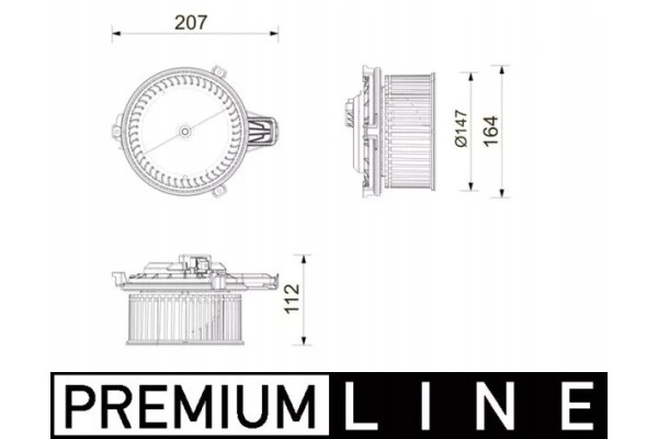 HEATER BLOWER BEHR PREMIUM LINE AB443000P MAH MAHLE ORIGINAL Part manufacturer Mahle