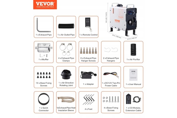 Diesel air heater VEVOR ZM2003 2 kW Version European