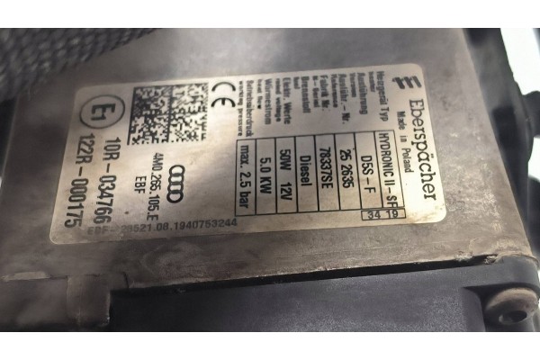 Parking heater Webasto Audi Q7 4M 4M0265105E Product weight with unit packaging 6 kg