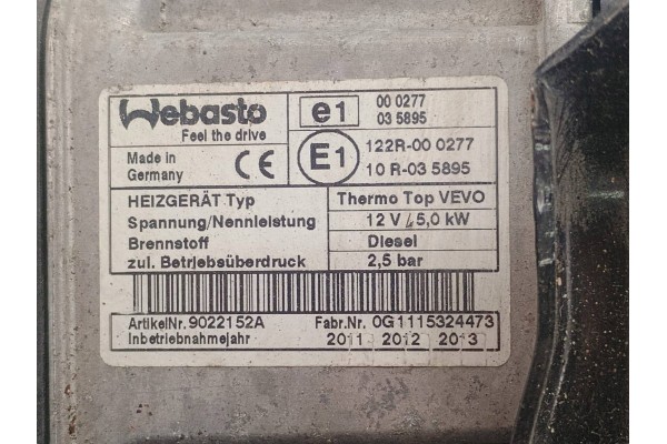 PARKING HEATER WEBASTO VW PASSAT B7 7N0815065M 9022152A Version European