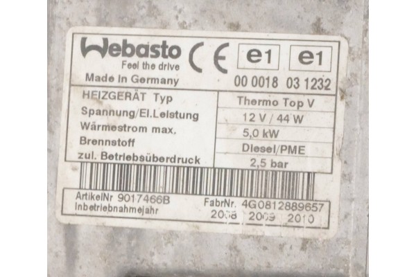 Calefactor estacionario Webasto para Peugeot Citroën 9684520680 90174