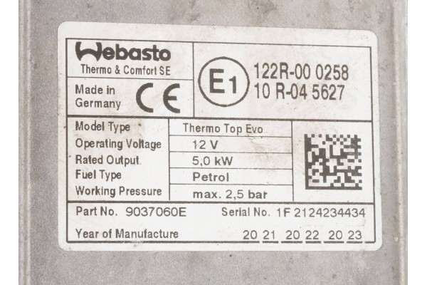 Calefactor estacionario WEBASTO para Skoda Octavia IV 5WA815005C 90370