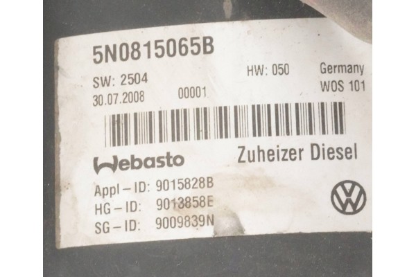 PARKING HEATER WEBASTO VW TIGUAN 5N0815065B Catalog number of the original 5N0819194