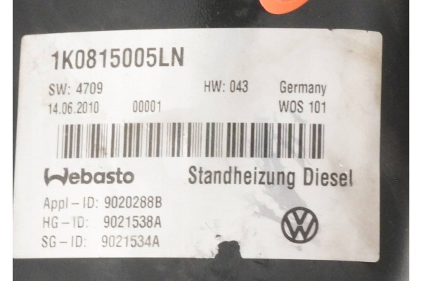 PARKING HEATER WEBASTOVW GOLF PLUS 1K0815005LN 9021538A Version European