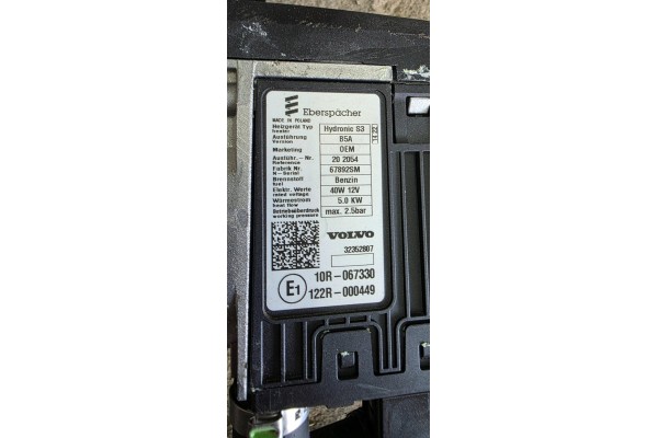 VOLVO XC40 2 0 MILD HYBRID 2022 WEBASTO PARKING HEATER 32352807 Catalog number of the part 32352807