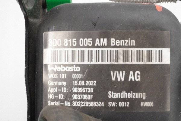 PARKING HEATER WEBASTO VW PASSAT B8 3Q0815005AM 9037060F Version European