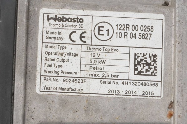 PARKING HEATER WEBASTO VW SKODA SEAT AUDI 5Q0815005M 9024623F Version European