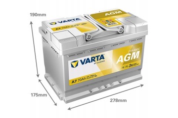 Battery A7 Varta AGM 70Ah 760A Right 12V PRODUCTION 2026 Model A7