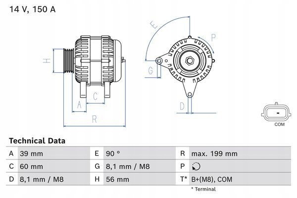 Alternator Bosch 0 986 084 070 Catalog number of the part 0 986 084 070