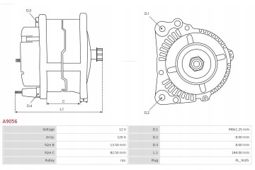ALTERNATOR AUTOSTARTER A9056 Catalog number of substitutes AS PL A6604 DENSO AS PL A9056 AS PL ABE9006 NACHI BULK AS PL ABE9006 