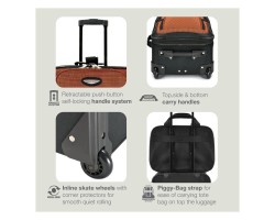 25 Inch Expandable Upright Suitcase Orange Medium Travel Luggage