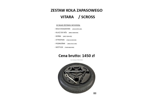 Spare Wheel Kit for Vitara S Cross