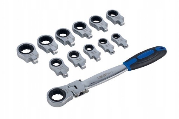 Set of ratchet and joint eye wrenches 8 19 mm