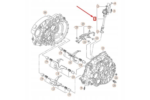 Palanca de Cambio Manual para VOLKSWAGEN TRANSPORTER T5 0A5301230G