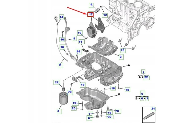 Engine oil cooler TOYOTA PROACE CITY MPV SU001B3322 ORIGINAL
