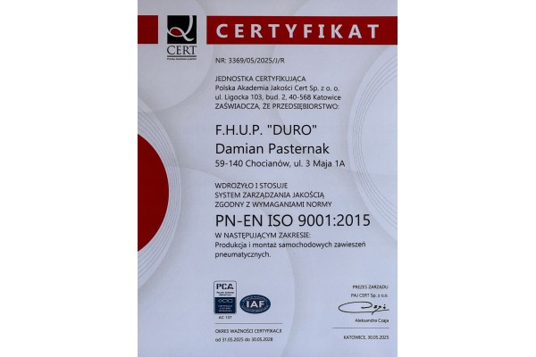Cushions suspension 5 tons pneumatic Ducato Boxer Jumper Movano set Catalog number of the part DURO FIAT