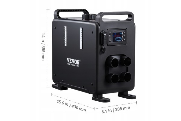 Calefactor VEVOR Stop Heating 8KW Vertical con Alarma de CO y Control 