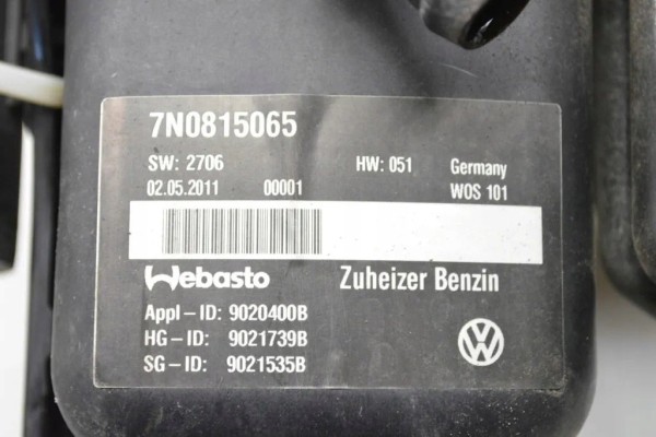 Webasto VW SHARAN 7N1 7N2 7N0815065 1 4L gasoline 110kW 2012 Part manufacturer Volkswagen OE
