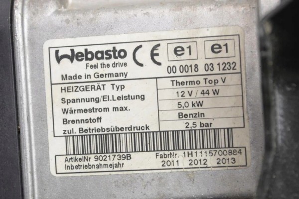 Webasto VW SHARAN 7N1 7N2 7N0815065 1 4L gasoline 110kW 2012 Car type passenger cars