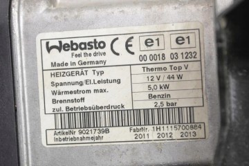 Webasto VW SHARAN 7N1 7N2 7N0815065 1 4L gasoline 110kW 2012 Car type passenger cars