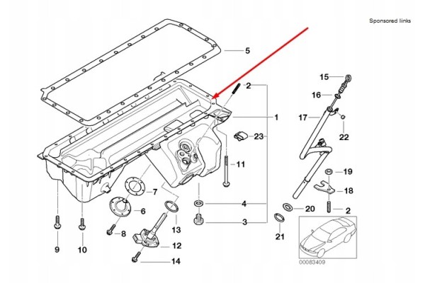 Engine oil pan BMW M3 E46 11137838130 Catalog number of the part 11137838130