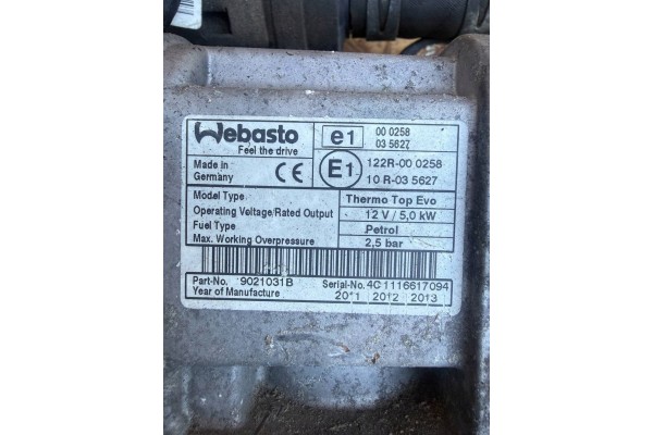 Calefactor estacionario (Webasto) Volkswagen PASSAT B8 122R000258